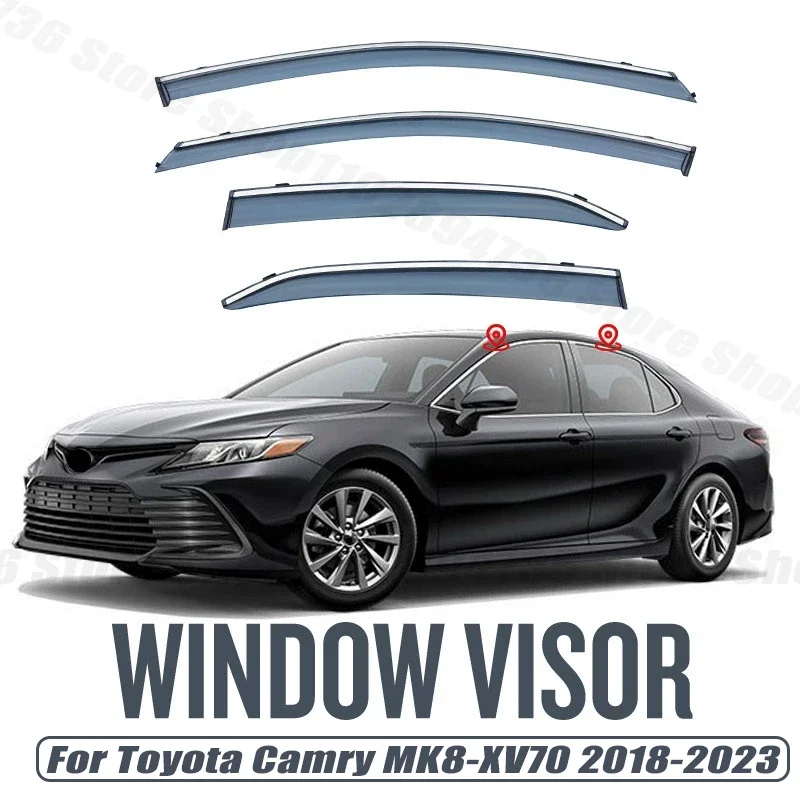 Window Visors For Toyota Camry MK8-XV70 2018-2023 Side Window Rain Guard Wind Deflector Weathershield Vent Visor for Car Windows