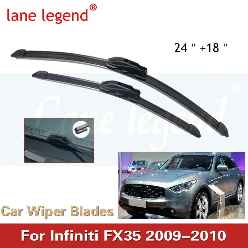 

Car Wiper Blade For Infiniti FX35 24"+18" 2009-2010 Auto Windscreen Windshield Wipers Blades Window Wash Fit U Hook Arms