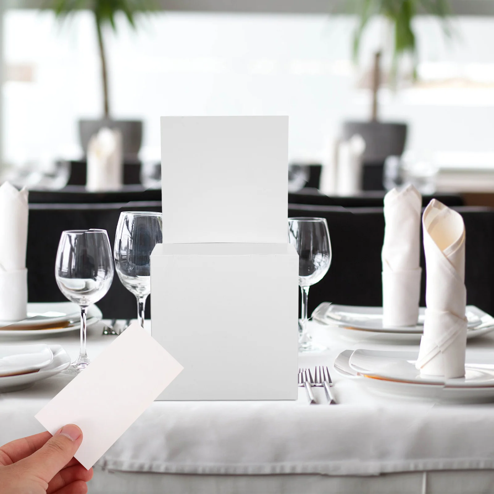 

5Pcs Foldable White Suggestion Box with Slot for Office School Meeting Room Secure Convenient Feedback Collection