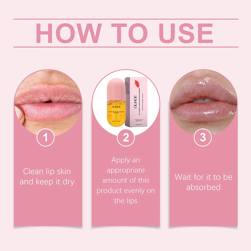 New Lip Plump Serum Increase Lip Elasticity Reduce Lip Mask Fine Lines Instant Volumising Increase Moisturizing Lip Essence Oil