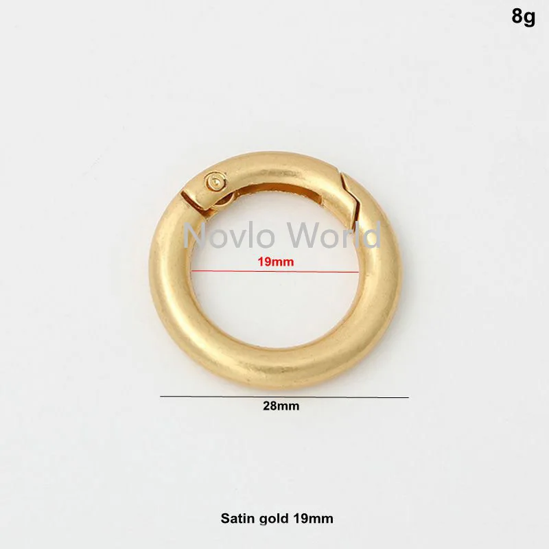 10-50 pieces 6 size 13-16-19-26-31-38mm Satin goldThick Durable Snap Spring Gate Ring for Sewing Purse Bag Chains Connector