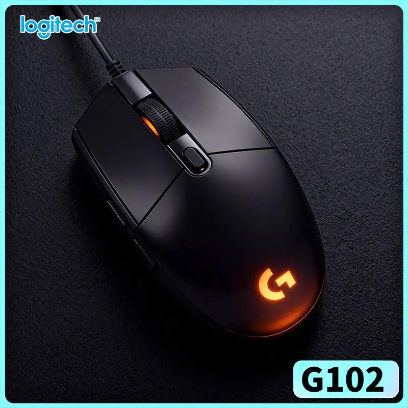 Logitech G102 Prodigy Mouse, 1ms Response Time, RGB Lighting, 8000 DPI Precision, Ergonomic Design for Esports & Office