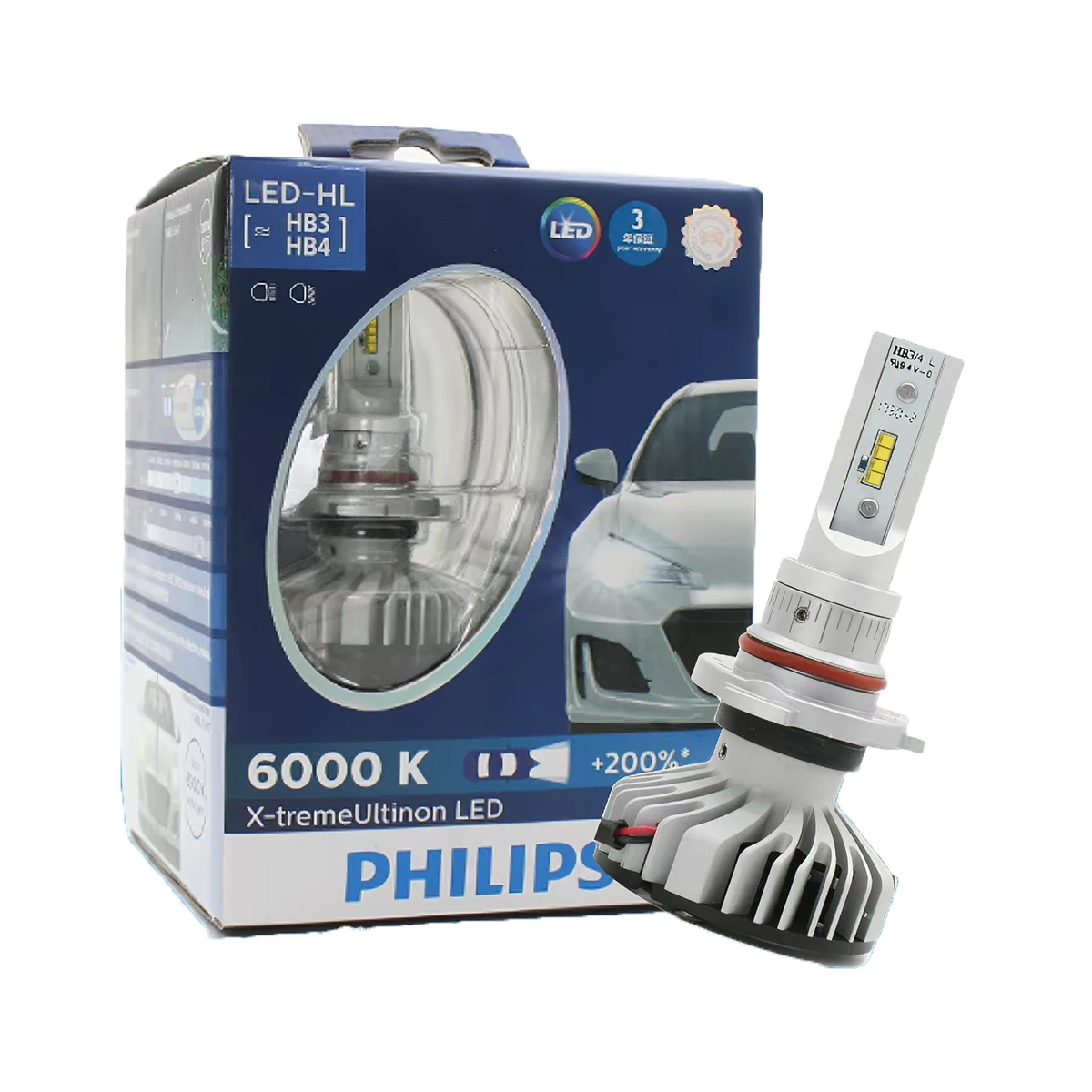 Philips X-treme Ultinon LED 9005 9006 HB3 HB4 12V 6000K +200% Brighter Twin Auto Fog Lamps Car Head Light Uses For Auto Lighting