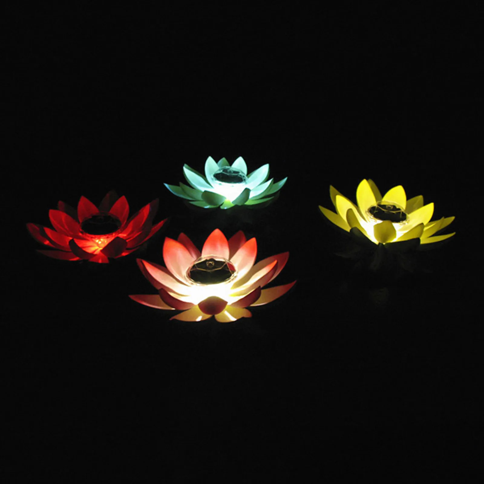 1pc Solar Floating Lotus Shape Water Surface Decor Fountain Decor Bird Bath Lotus Waterscape For Fish Tank Pool Pond Outdoor Gar