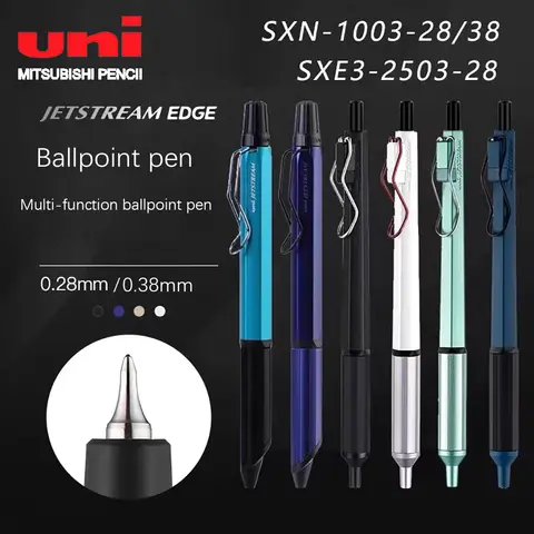 일본 UNI JETSTREAM 저중심 중력 볼펜, 금속 막대, 유성 초미세 펜촉, 다기능 펜 문구, 0.28mm, 0.38mm