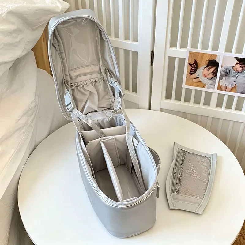 Large Capacity Portable Handheld Makeup Bag Women's Travel Toiletry Bag Cosmetic Storage Organizer White Wash Bag