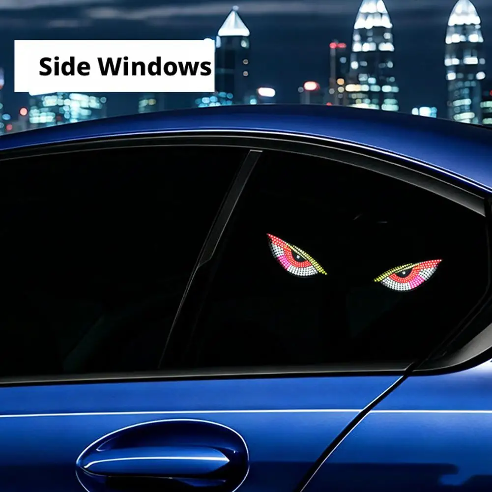 Coole DEMON EYE Ambientebeleuchtung Solar Teufelsauge Leuchtschild für Windschutzscheibe Atmende Neonlichter Auto-Dekoration – Detail 14