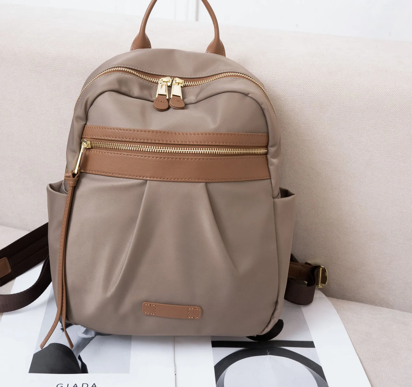 

Largecapacity classic lightweight backpack student schoolbag travel bag waterproof nylon bag women fashion luxury bag