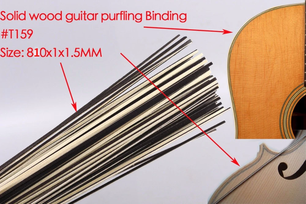 

20pcs Guitar Strip Wood Purfling Binding Guitar Body Parts Inlay 840x1x1.5mm #159