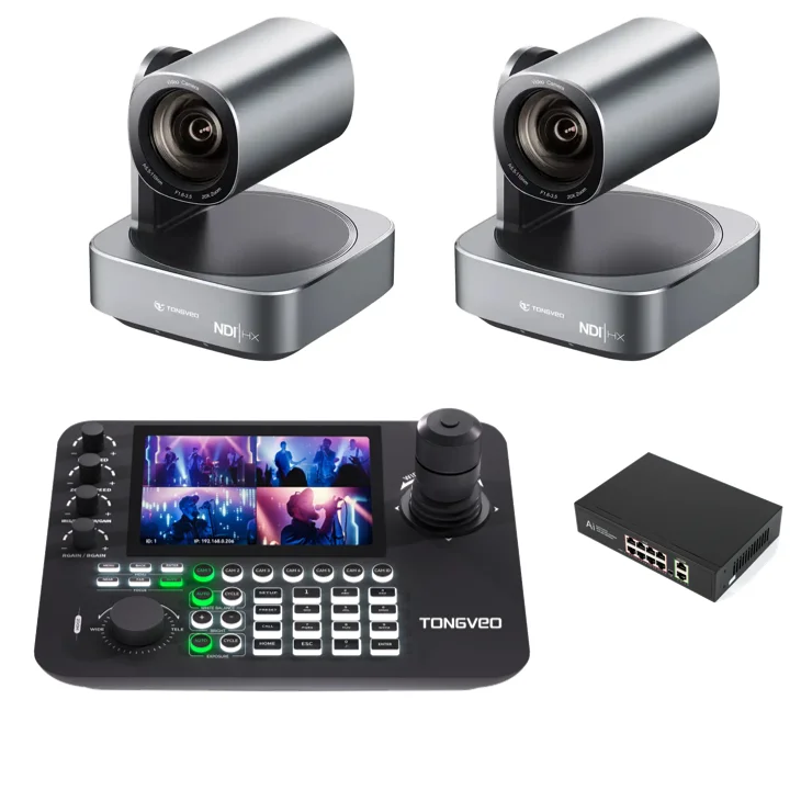 All-in-One Streaming Bundle -- 4K AI-Tracking NDI PTZ Camera with 20X Zoom + 7