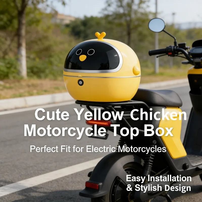 

Cute Chicken Electric Scooter Tail Box Waterproof Universal Large Capacity Anti-Fall Storage Trunk for E-Bike Motorcycle