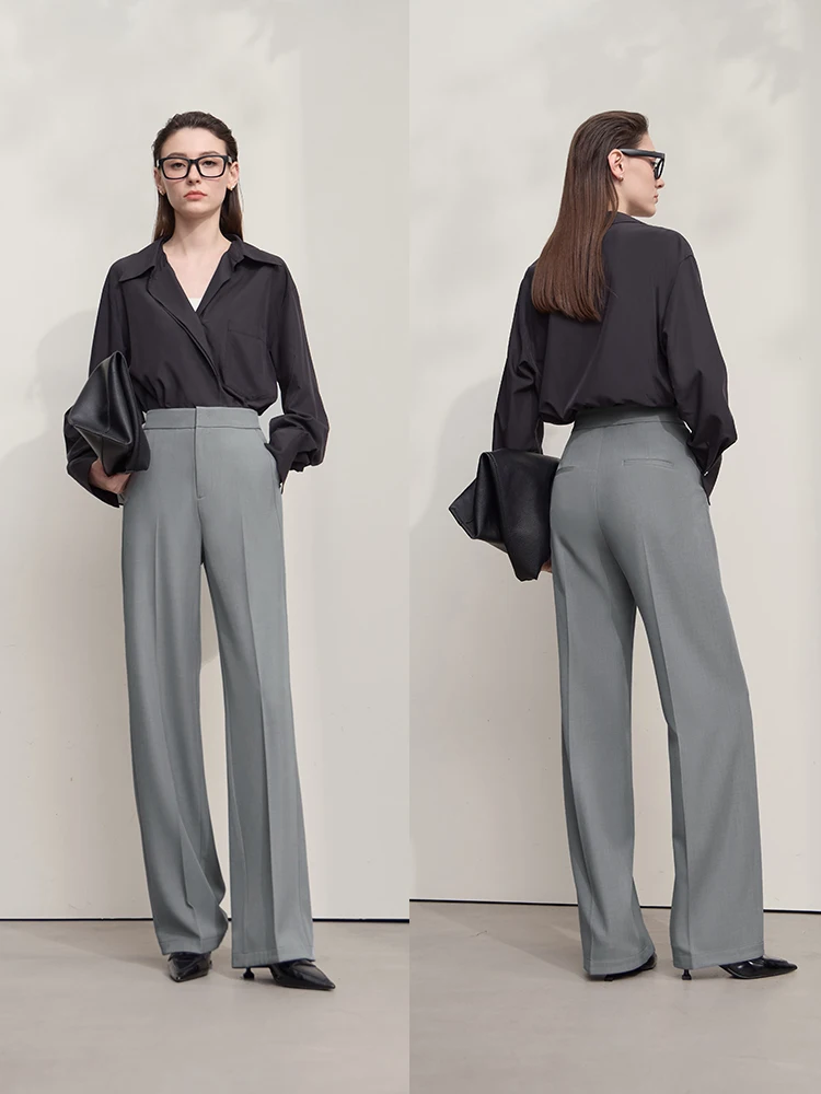 Spodnie I2025 Jesień Nowa Kolekcja Kolorowe Dojazdy Do Pracy Eleganckie Szerokie Nogawki Casualowe Profesjonalne Uniwersalne