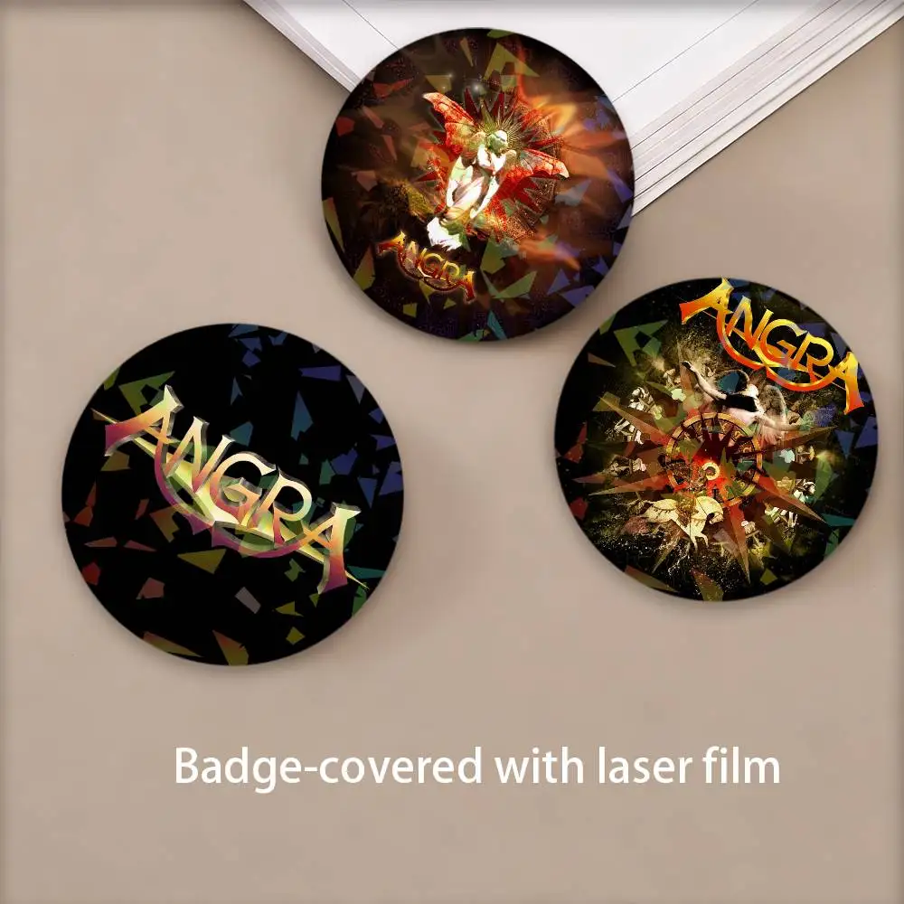 Retro Rock Band A-AngrA-A Round Badge for Backpack Accessories Laser Lapel Pins Jewelry Gifts