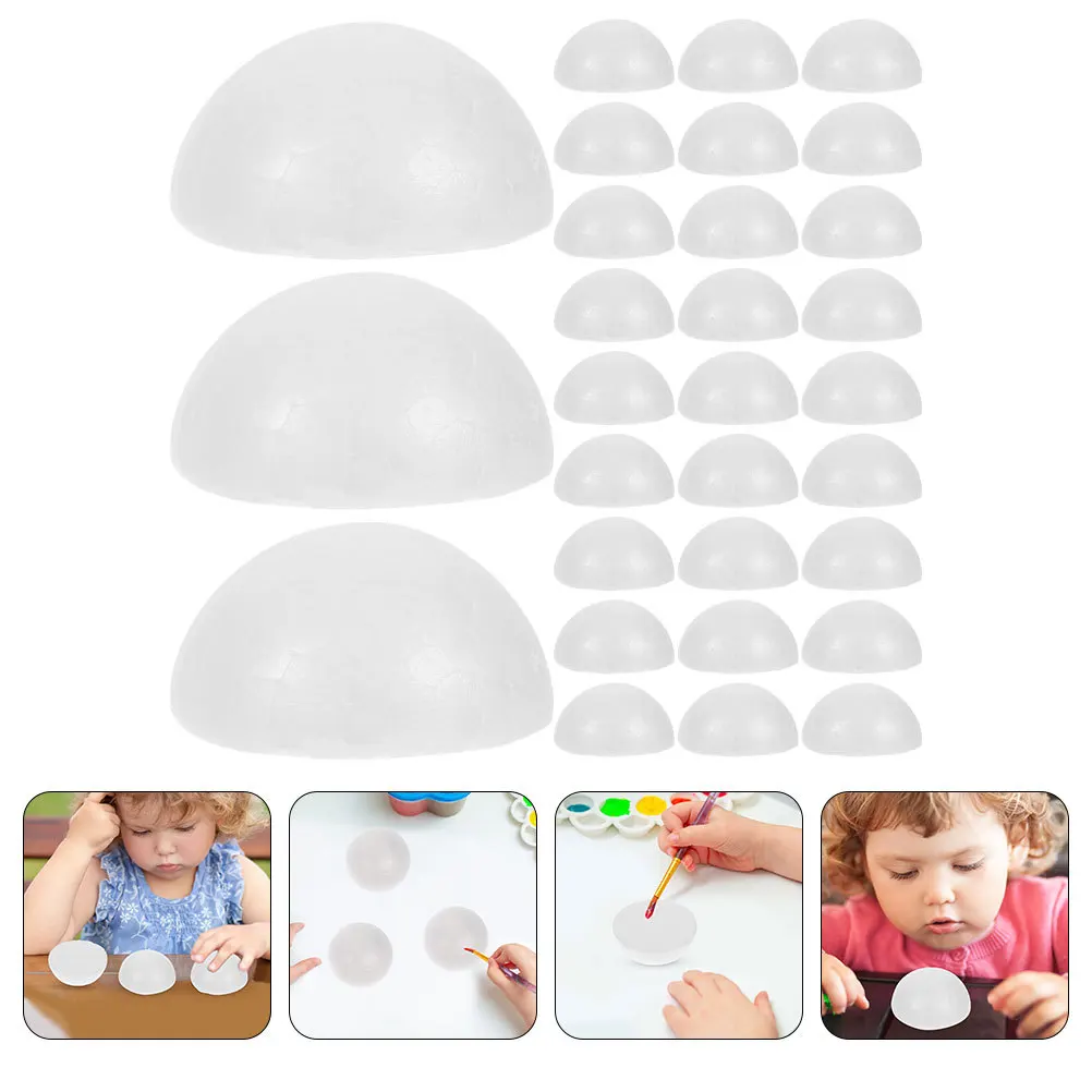 

50pcs Half Ball Shape Diy Material Foam Semicircle Balls For Painting Craft Decoration Kids Adults Art Project Supplies