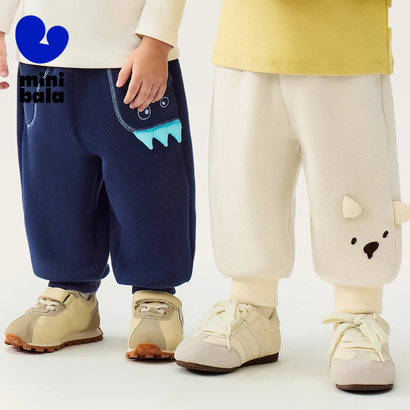 

Детские брюки Mini Bala 2025, новые зимние теплые брюки с двусторонней флисовой подкладкой