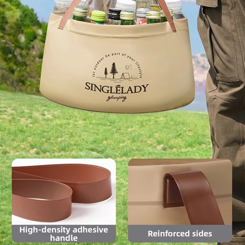 Thickened Collapsible Water Basin With Handle Lightweight Camping Wash Basin Space Saving Wear Resistant egetable Washing Bowl