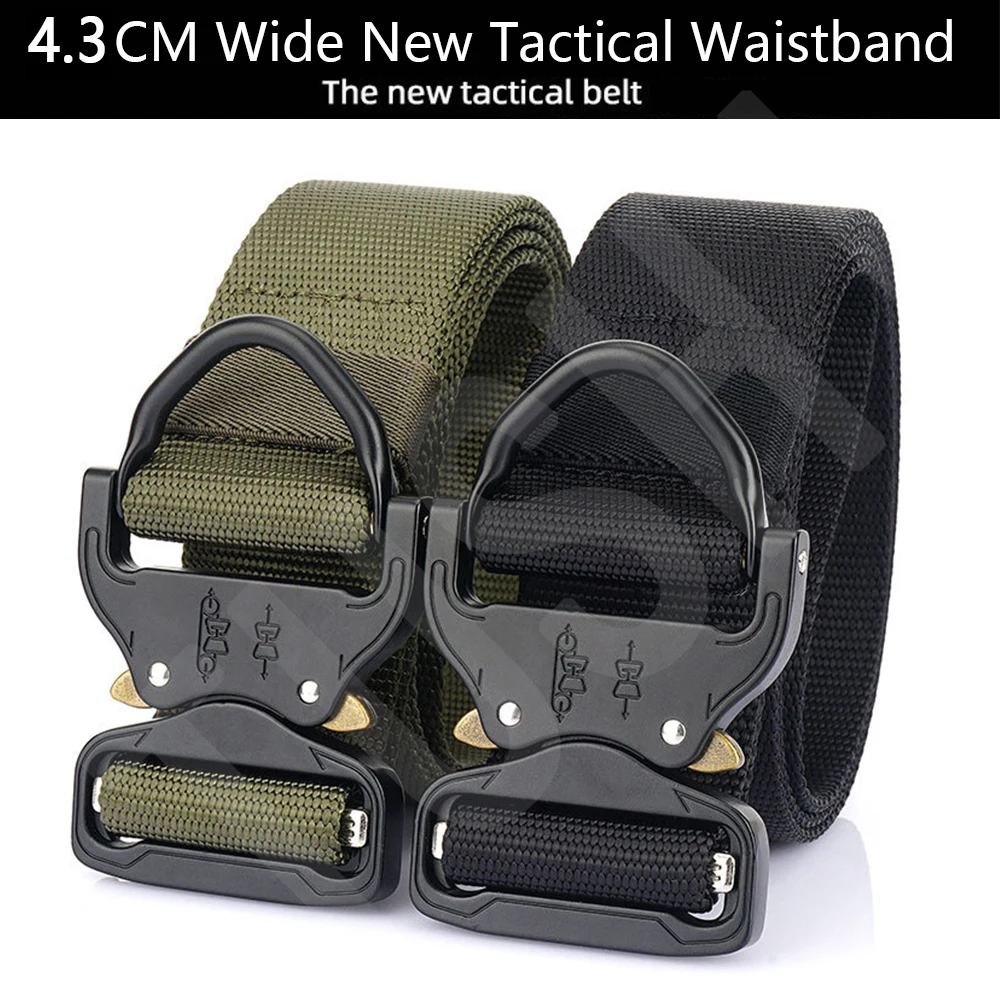 TUSHI 1.7 inch Army Tactical Belt Quick Release Military Airsoft Training Molle Heavy Duty Outdoor Shooting Hiking Hunting Belt