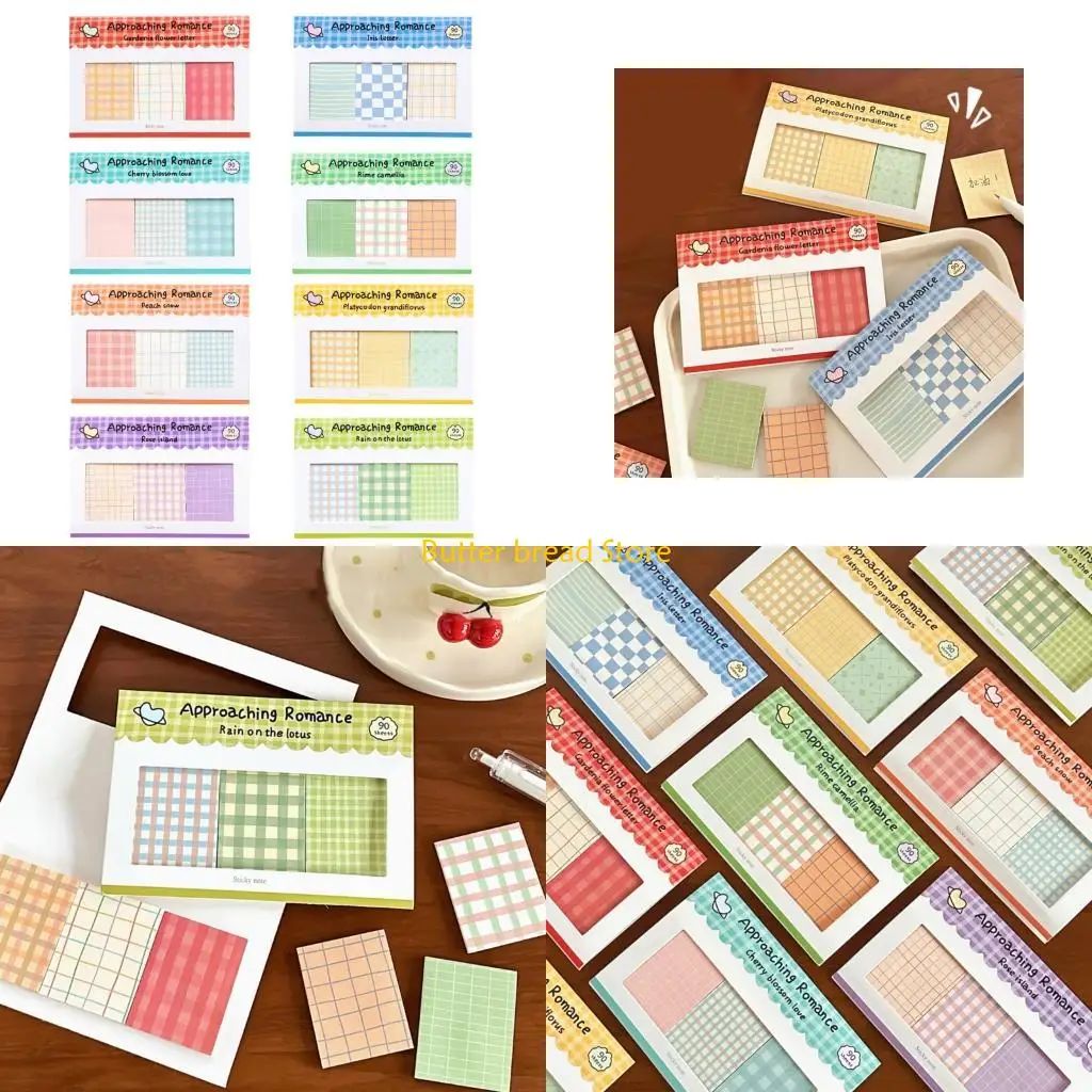 W89C Colorful Note Notepads With Lines Writing Pad Adhesive Paper Multipurpose Note Book for School Office Reminders