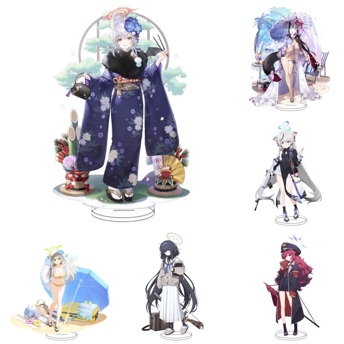 New Game Blue File Anime HD Acrylic Stand Figure Model Misono Mika Shirasu Azusa Yutori Natsu Plate Desk Decor Gift Collect