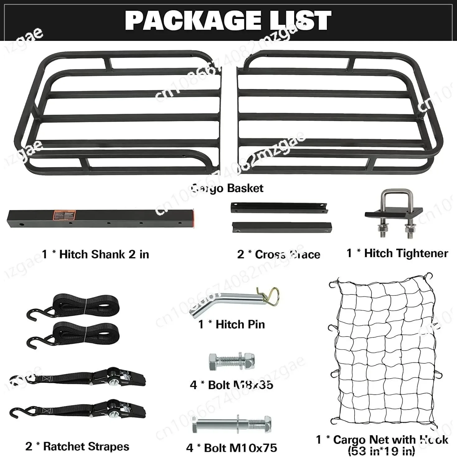 

Rear Rack Metal Trailer Basket - Durable Car Rear Rack with Flip Storage Design for Trailer Systems