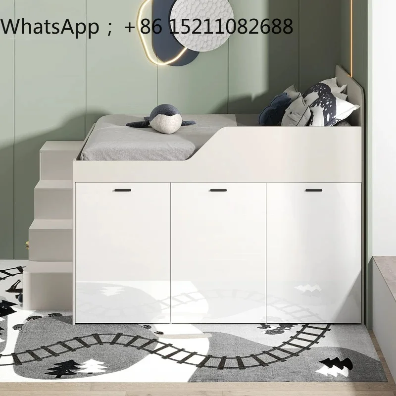 LLY modern simple multi-functional bed with locker bed small apartment cloakroom half-height bed integrated combination