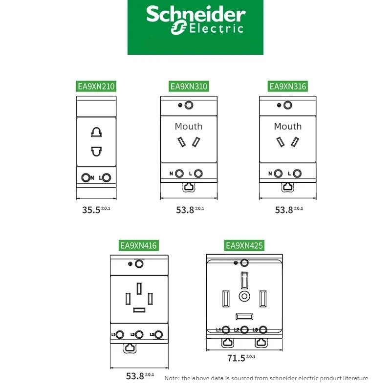Schneider Rail-mounted 16A Socket EA9XN310 Power Modular 10A 3-Prong 5-Prong Module Electric Box 25A Schneider Contactor