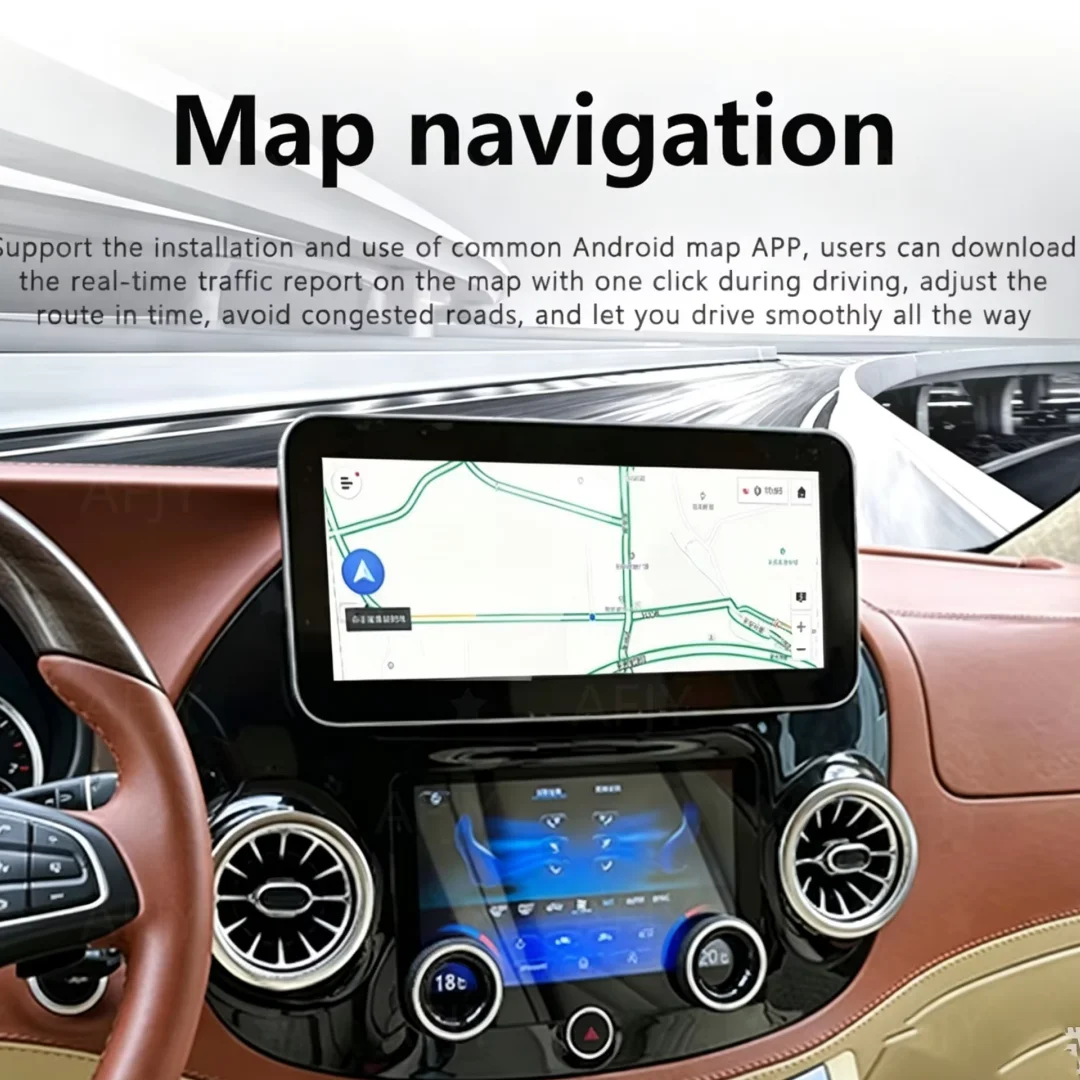 New Car Radio For Mercedes-Benz Vito W447 2016 2017 2018-2023 Wireless Charging+Qualcomm 450 +LCD Air Conditioning Control Panel