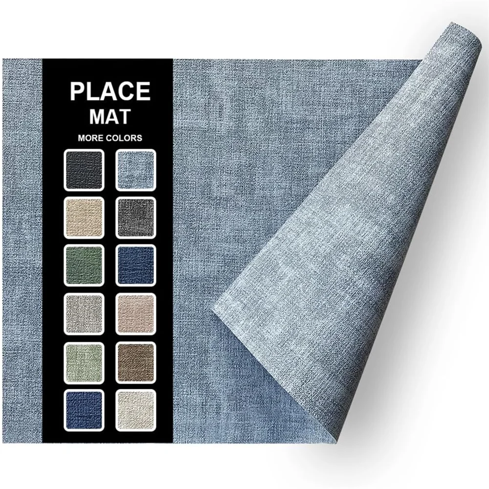 Nordic Style Double-Sided Design Placemats, Rectangle Waterproof Leather Table Mat,Kitchen Dining Decor Coffee Tea Mat