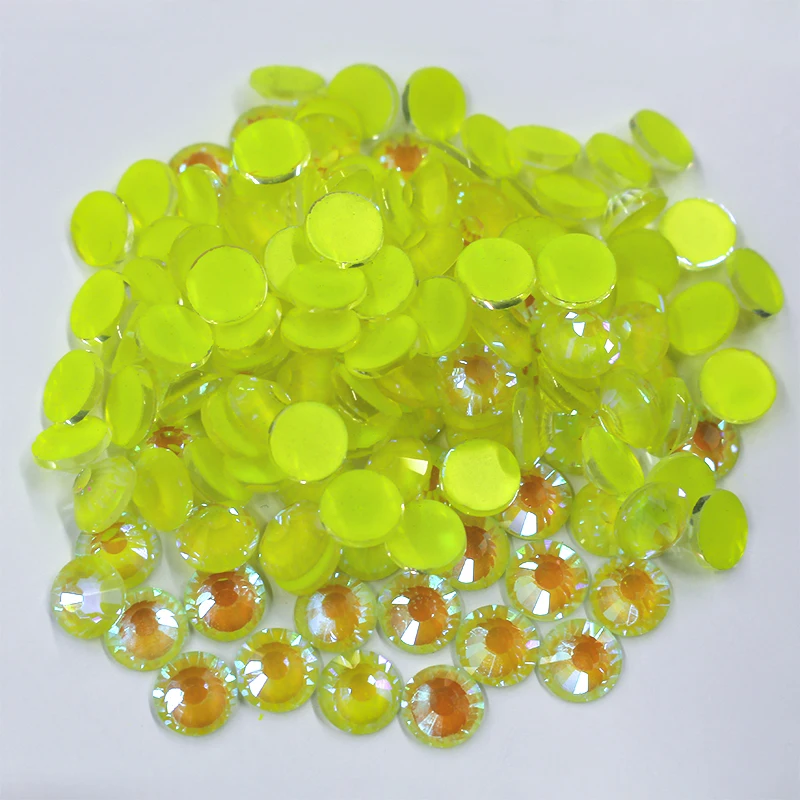8MM SS40 Noen Lemon ab Quality Fluorescent Cтразы Luminous Non Hotfix Neon Rhinestone Noctilucent Electric Nail Art Decorations