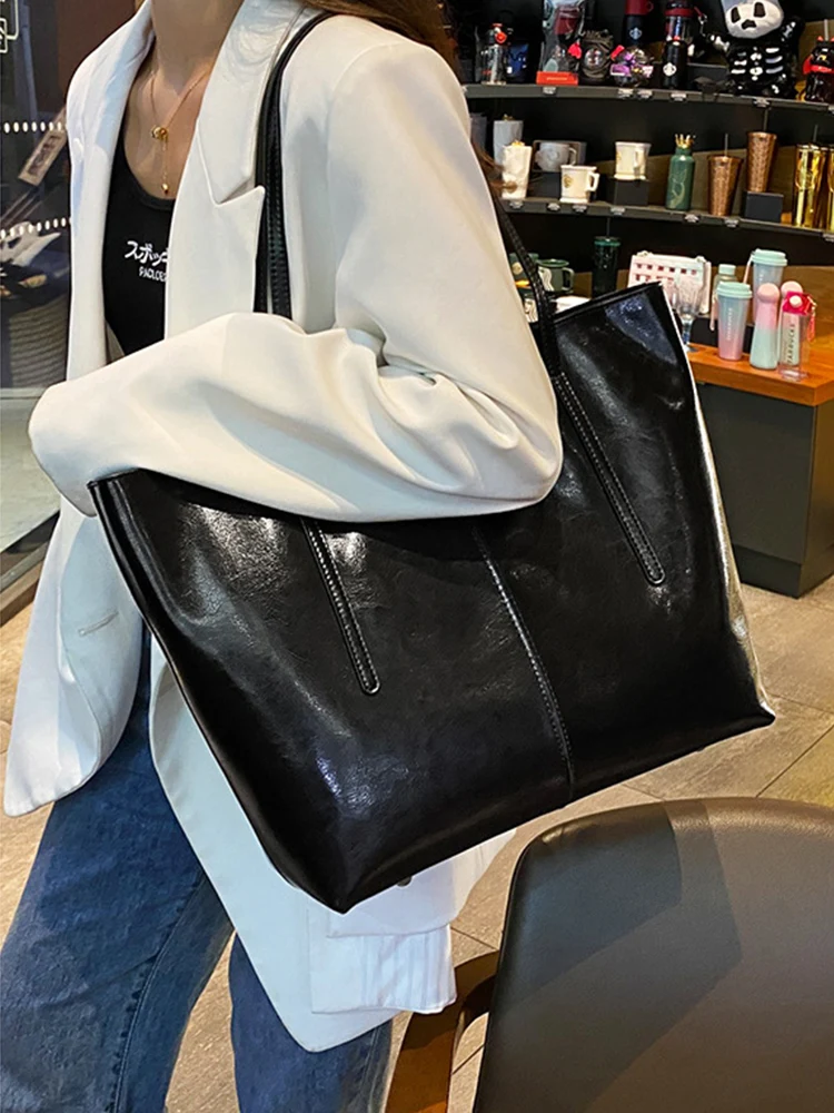 Zency Fashion Coffee Black Women Handbag 100% Genuine Leather Ladies Shoulder Purse Ladies Black Tote Bag Large Shopper Bags