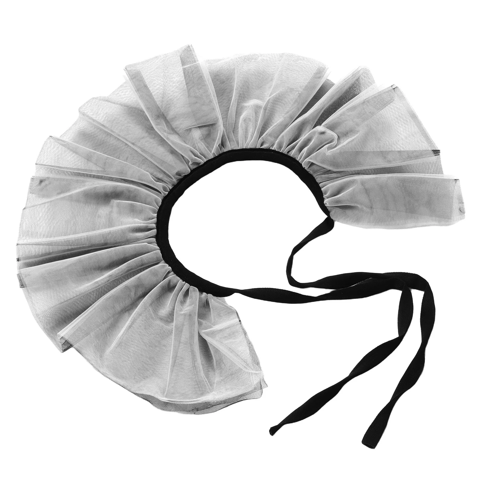 انفصال طوق أسود أبيض التباين الطبقات شبكة نفخة الرقبة كشكش ل تأثيري حلي مهرجان الأزياء التبعي #6