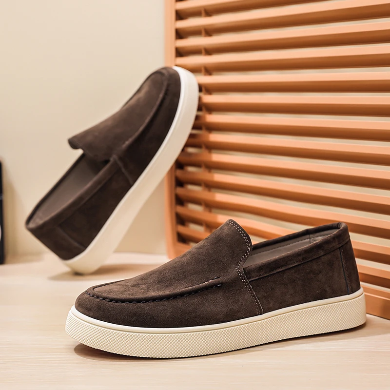 

Men's Casual Shoes Suede Leather Loafers Classic British Style Men Shoes Lightweight Soft Moccasins Male Slip on Driving Flats