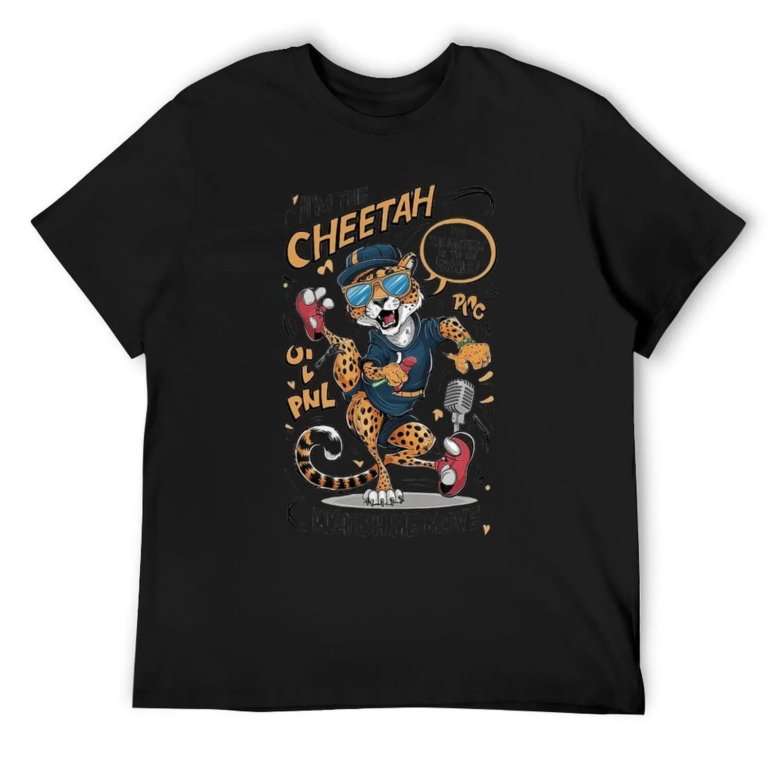 Cool Cheetah Hip-Hop Vibe Illustration T-Shirt graphic shirts plus sizes basketball graphic tees mens clothes