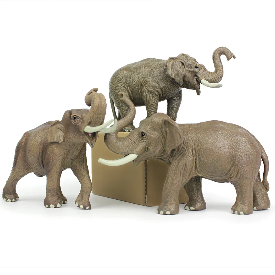 Children's Solid Simulation Safari World Elephant Toy Model African Elephant Asian Elephant Furniture Decoration