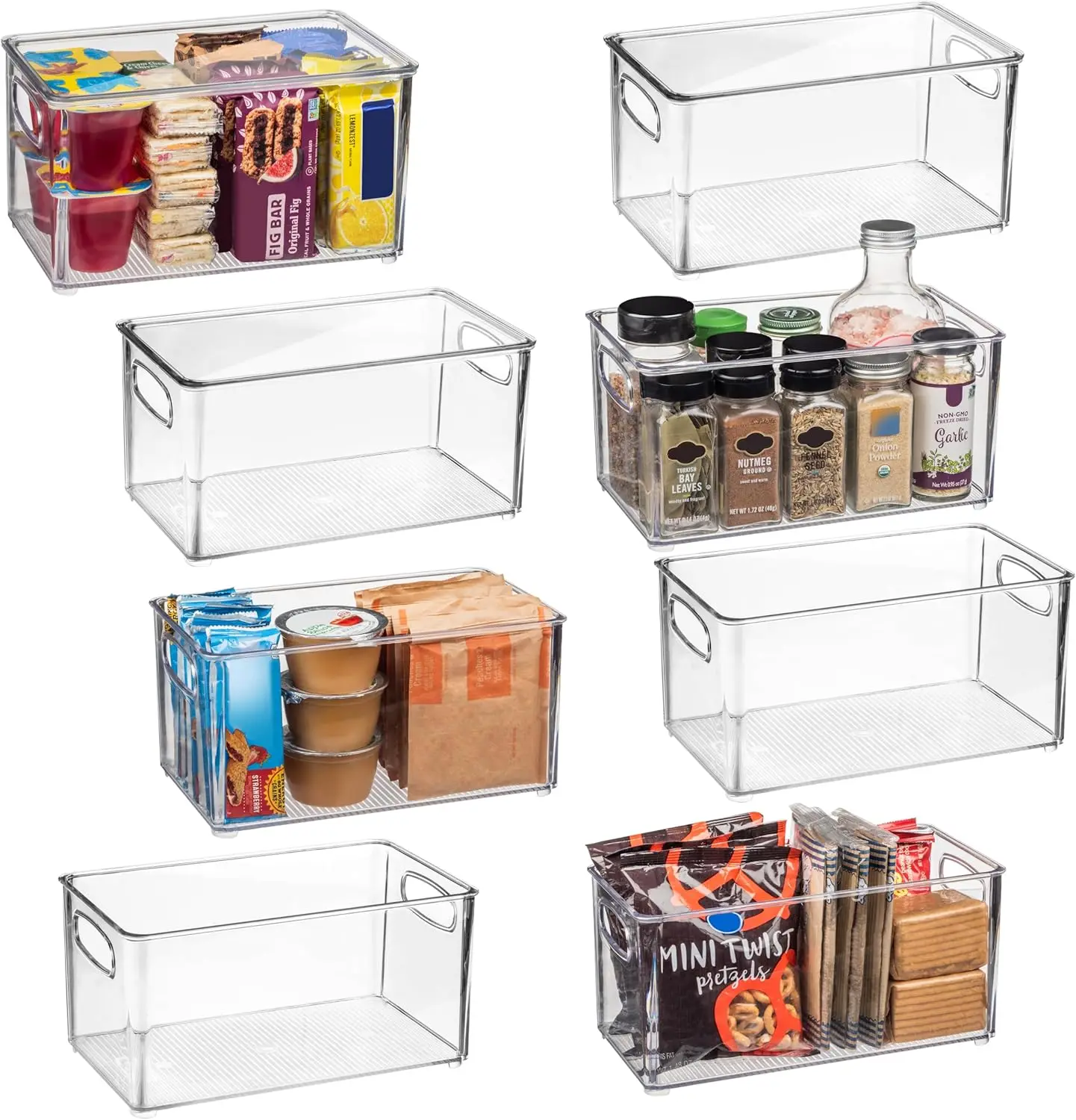 

Plastic Pantry Organization and Storage Bins with Lids – Perfect Kitchen Organization or Kitchen Storage – Fridge Organizer