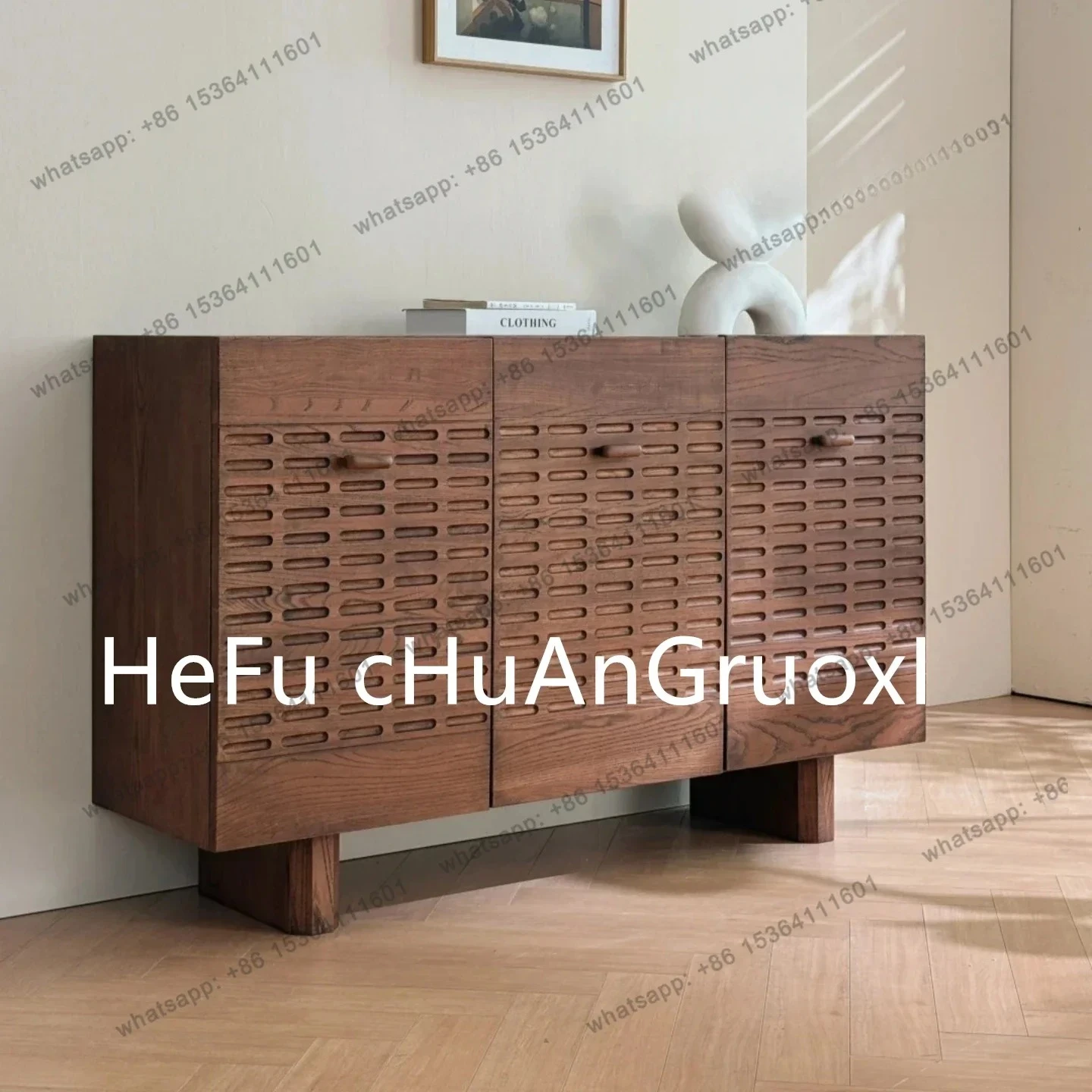 

Обеденный боковой шкаф из цельного дерева в средневековом стиле, домашний художественный шкафчик в стиле ретро для гостиной, резной настенный шкаф для хранения