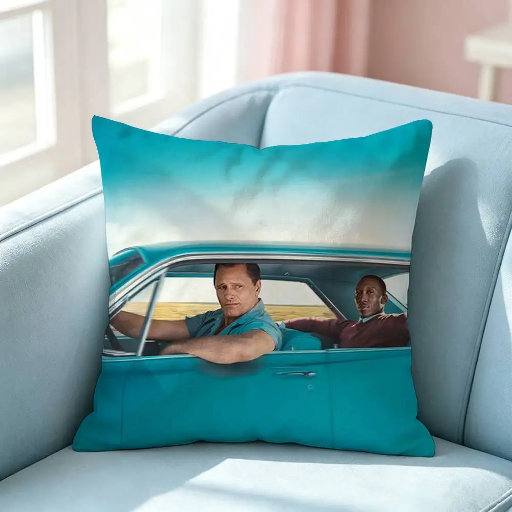 Classic Movie Green Books Square Double-Sided printed Pillow Case Bedroom Bedside Pillow Sofa Cushion Cover