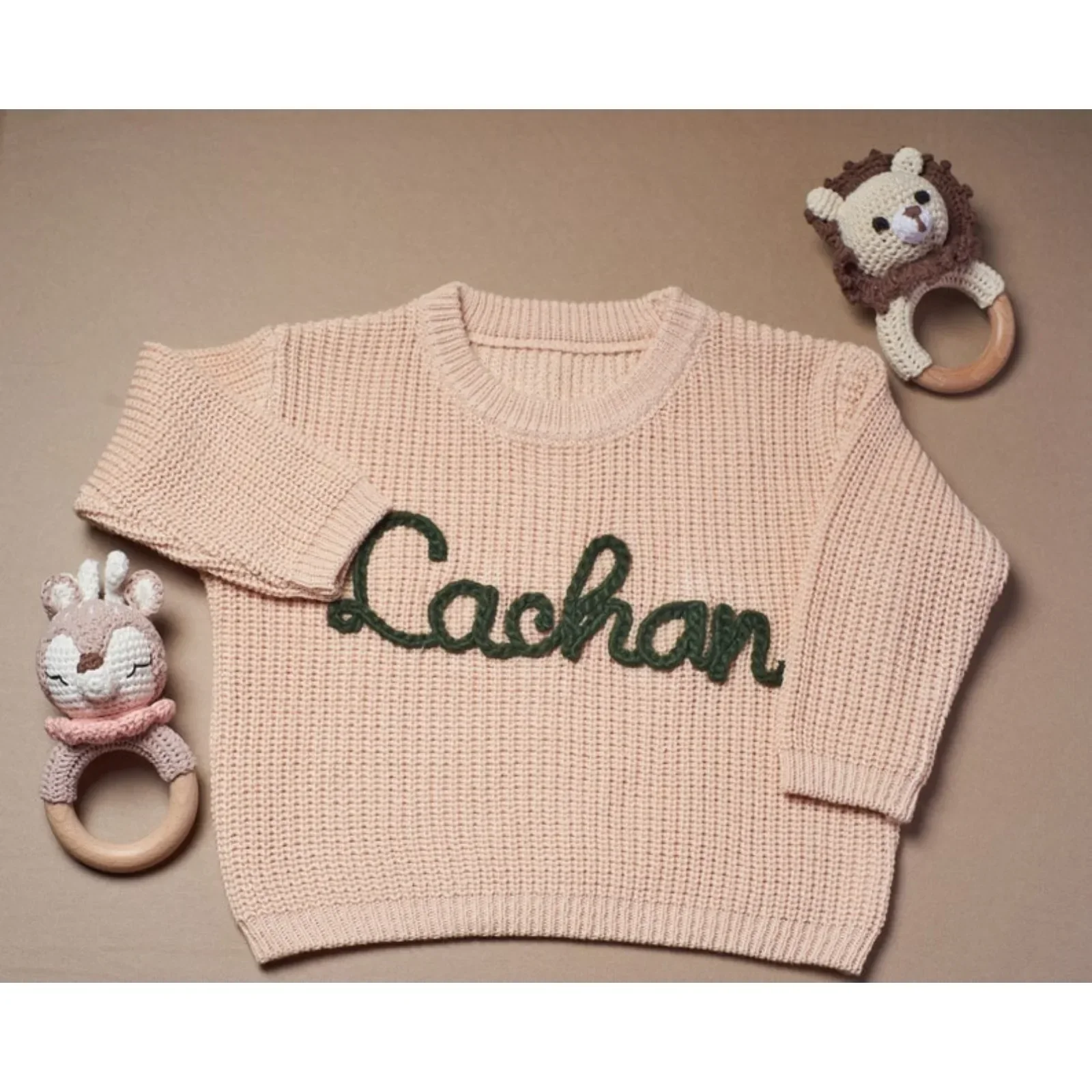 Personalized Baby Girl\'s Sweater with Hand-Fancy Personalized Embroidered Sweater Gift With Name,Customized Kid Jumper