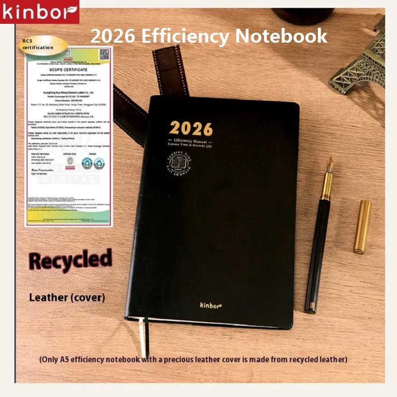 Kinbor 2026 Efficiency Notebook A5 Agenda Settimanale Todolist Journal Due Pagine Per Settimana Piano Mensile Annuale Gestisci Il Tempo Copertina In Pu