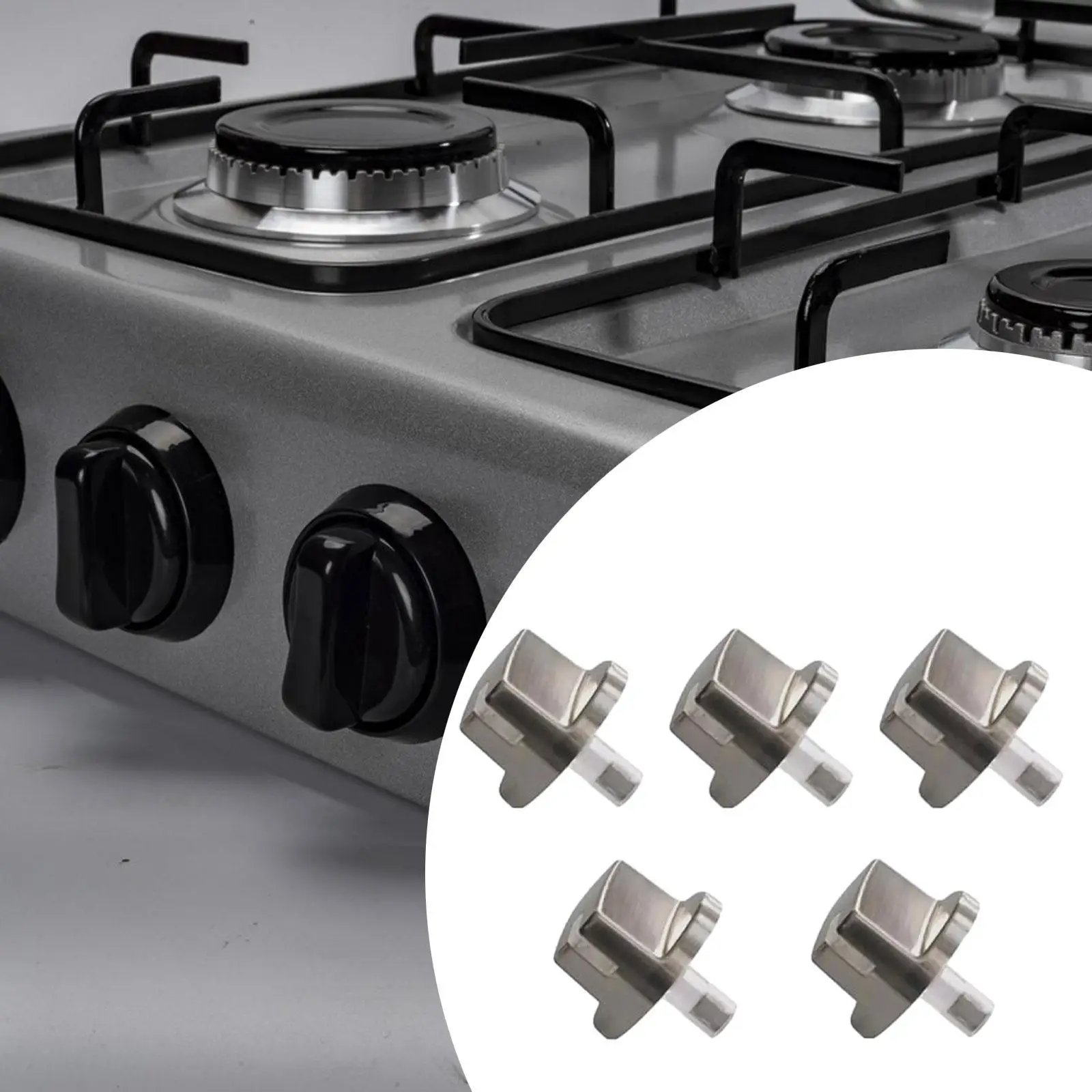 5Pcs Cooktop Burner Knobs for Lcg3611ST/01 Lcg3691ST Lcg3091ST/00