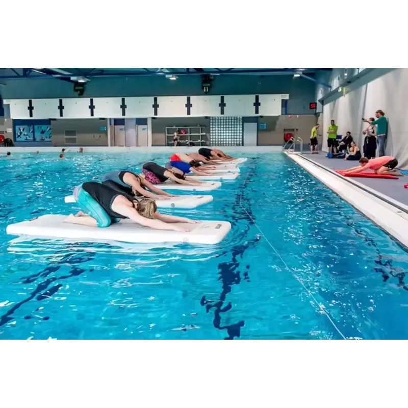 Foldable Inflatable Yoga Mat for Water Sports Air Track Floating Fitness Board Pool Exercise Pad Durable Non Slip Surface Air