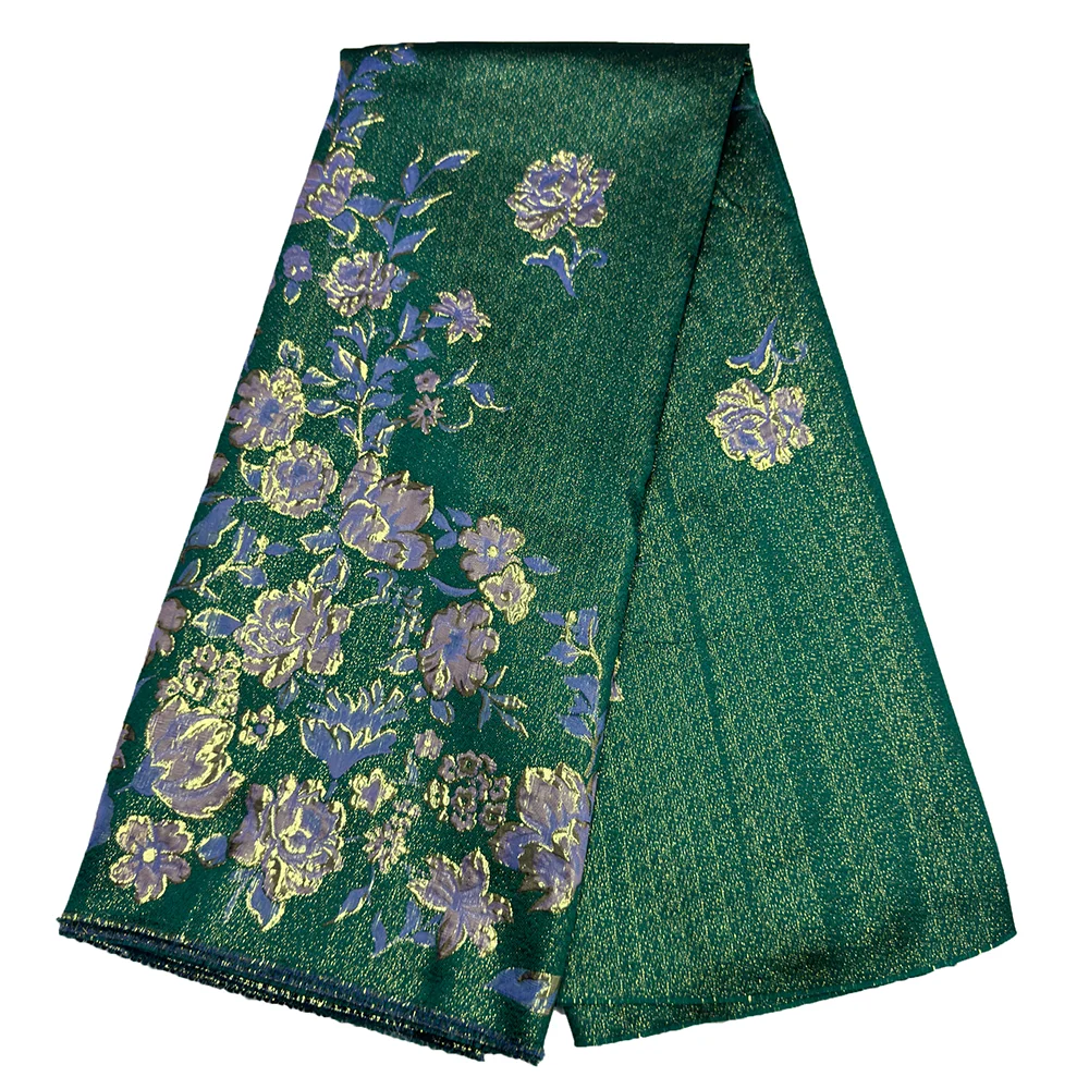 

Latest Flowers Brocade Jacquard Lace Fabric Nigerian Damask Lace Newest For Party Dresses Material High Quality 5 Yard Brocade