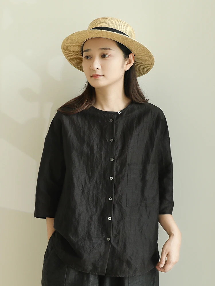 

Женский топ Bla Silk irt New 2026 Premium irt 22 Momme из натурального шелка, маленький льняной шелковый топ, свободный крой Long Sve