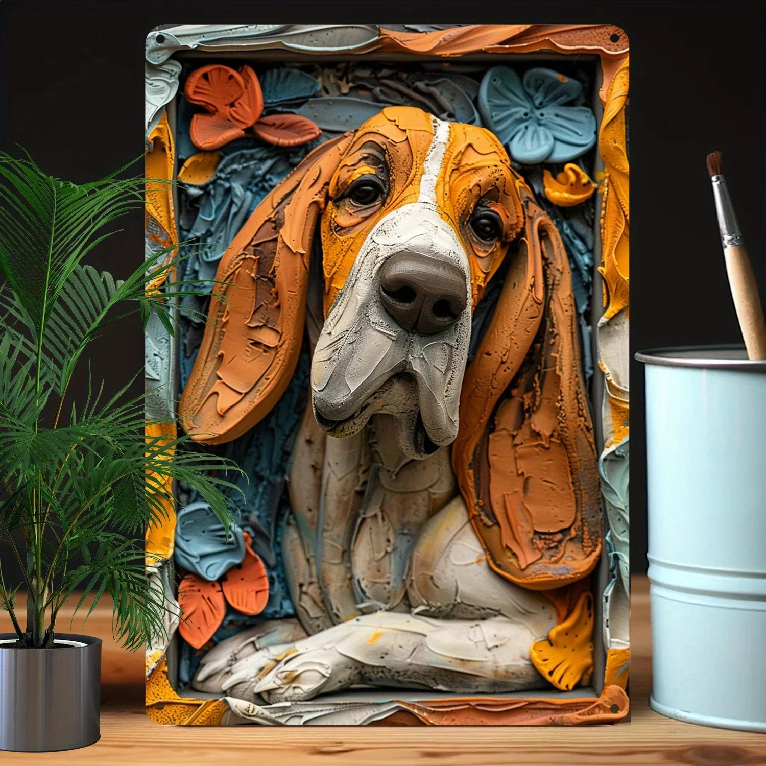 Basset Hound Vintage Sign, Perfect For Bedroom, Living Room, Office Decor, Funny Autumn & Winter Theme, Great Gift