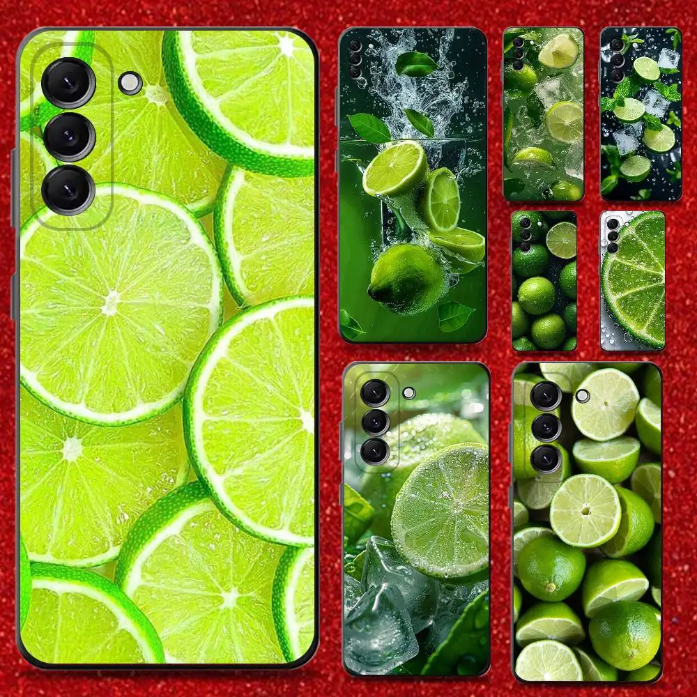 

lime Phone Case For Samsung Galaxy A13,A21s,A22,A31,A32,A52,A53,A71,A80,Soft Black Shell