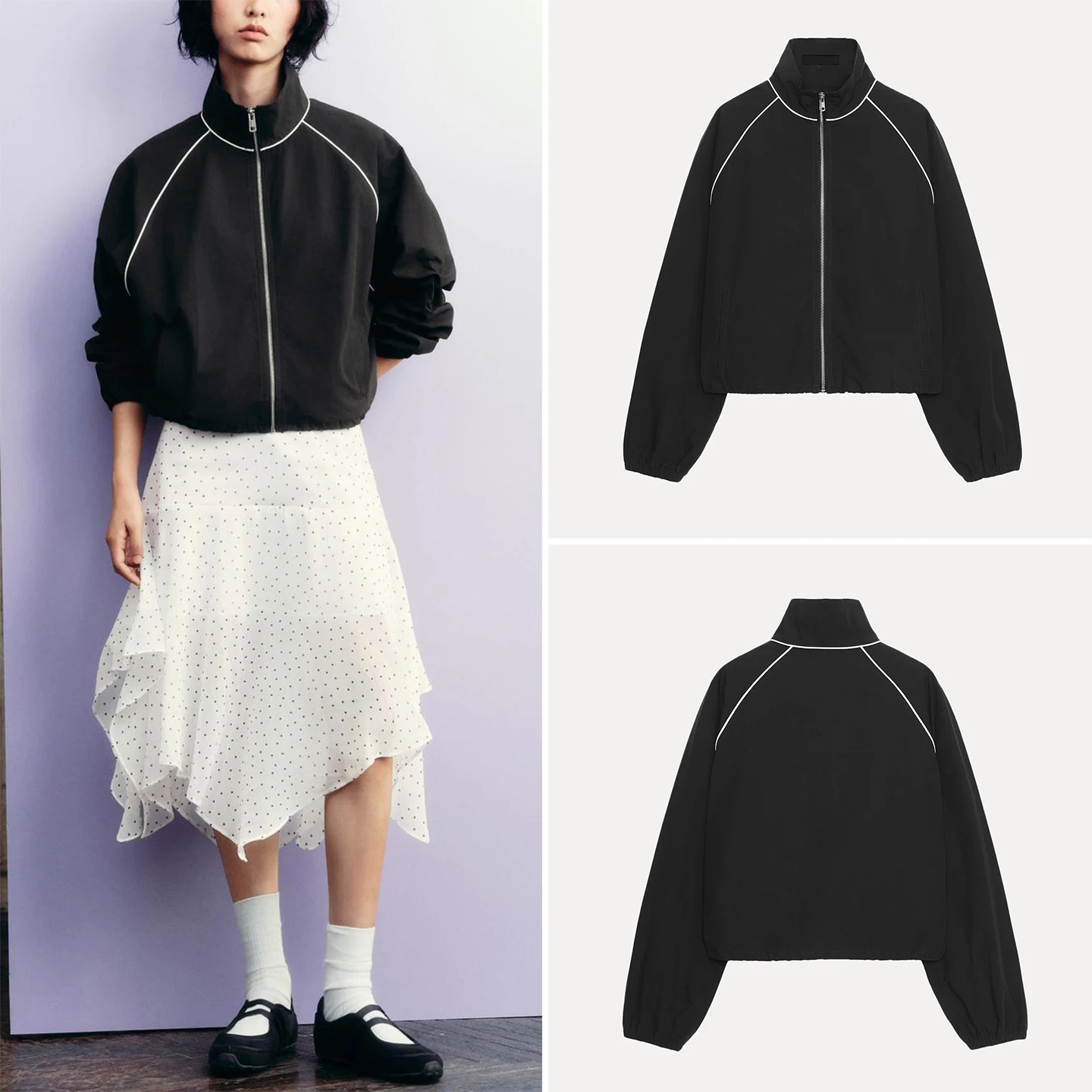 Ele نايلون منتفخ Jaet المرأة Faion خريف 2025 Z الوقوف صالح ort ملابس خارجية معطف سيدة Sli Aosphere #1