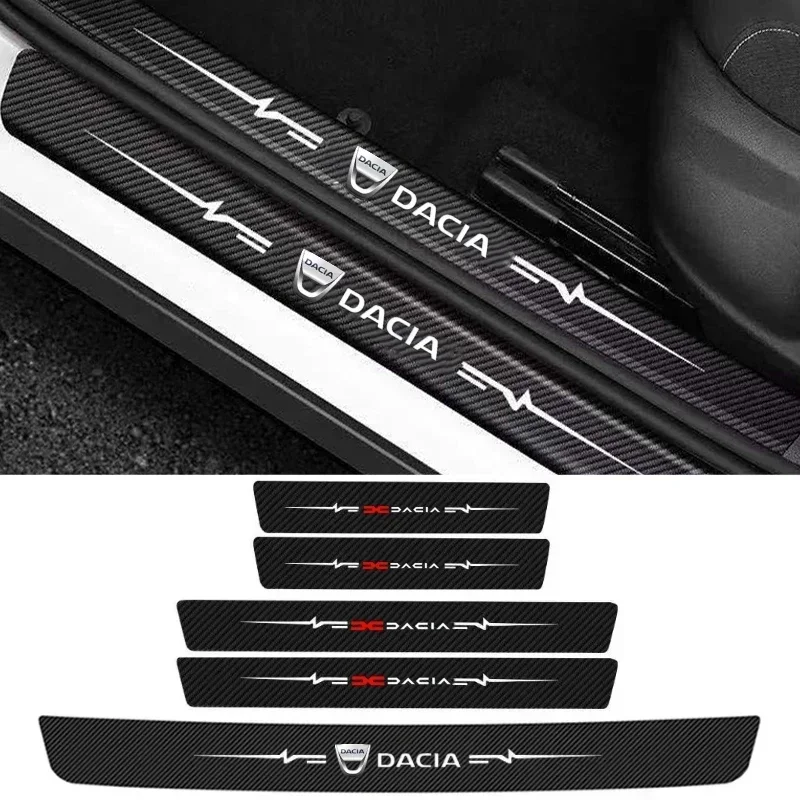 

Car Door Sill Scuff Plate Protective Trunk Bumper Door Pedal Stickers for DACIA Spring Lodgy Dokker Duster Logan Sandero Stepway