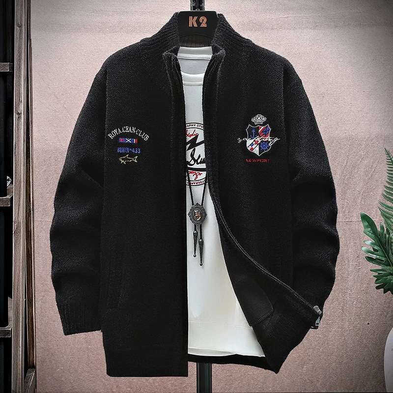 

Sweater Men's Warm Thicken Comfortable Knitted Sweaters Mans Casual Knitwear Top Quality Cashmere Cotton Blended Cardigan Jacket