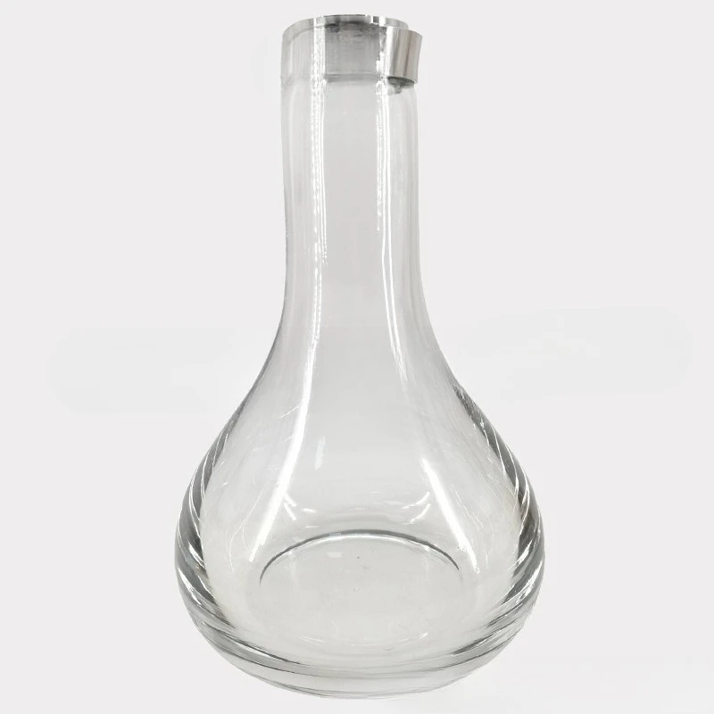 

Stainless steel wood hookah, black engraved crystal glass bottle without bottle ring