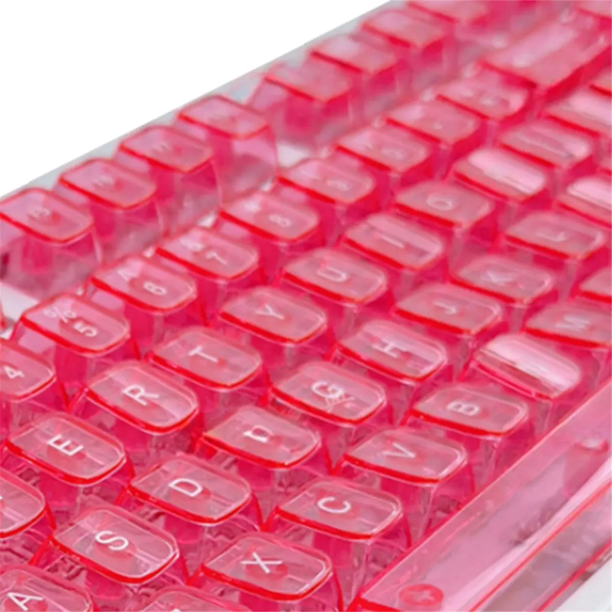 Transparent Jelly Keycap Set 115 Key Custom Pink Key Cap Artisan Mechanical Keyboard MX Switch Point Keycap